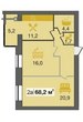 Buy an apartment, новостройки, сданы, Vladimirskaya-ul, Ukraine, Днепр, Industrialnyy district, 2  bedroom, 68.8 кв.м, 1 070 000 uah